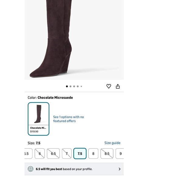 NWT- Knee high Geralda Wedge Boot/ Chocolate Brown tall Boots/ heeled boots - Picture 13 of 16